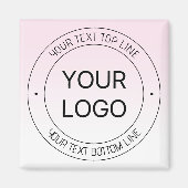 Aimant Remplacement de logo facile & Texte éditable Rose (Devant)