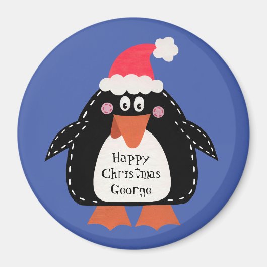 Aimant Remplissage de Noël de pingouin mignon personnalis (Devant)