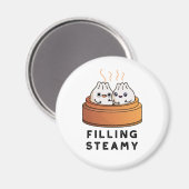 Aimant Remplissage Steamy Funny Dimsum Bao Pun (Recto/Verso)