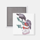 Aimant Remplissage Whimsical Christmas Raven Stocking (Recto/Verso)