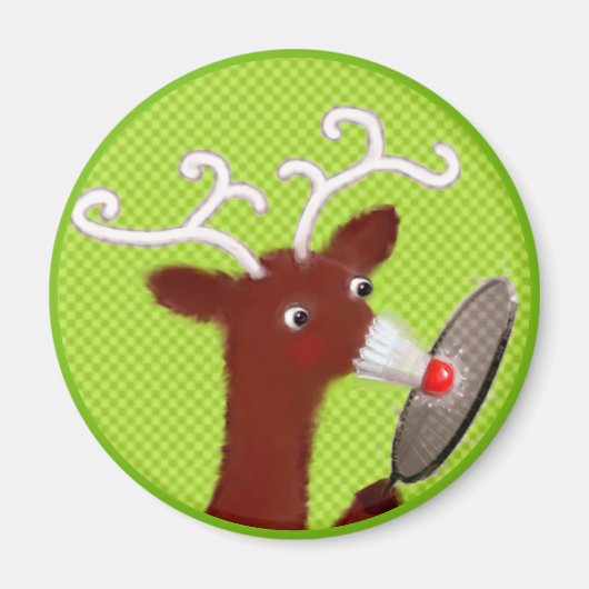 Aimant Remplisseur de bas de Noël de badminton drôle (Devant)
