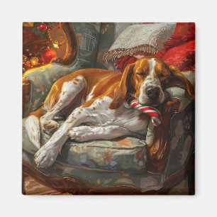 Aimant Renard américain Chien Foxhound Noël Fête