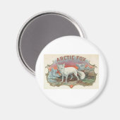 Aimant Renard arctique vintage (Recto/Verso)