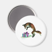 Aimant renard avec le présent (Recto/Verso)