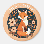 Aimant Renard Boho "Reste Sauvage, Reste Libre" Conceptio (Devant)