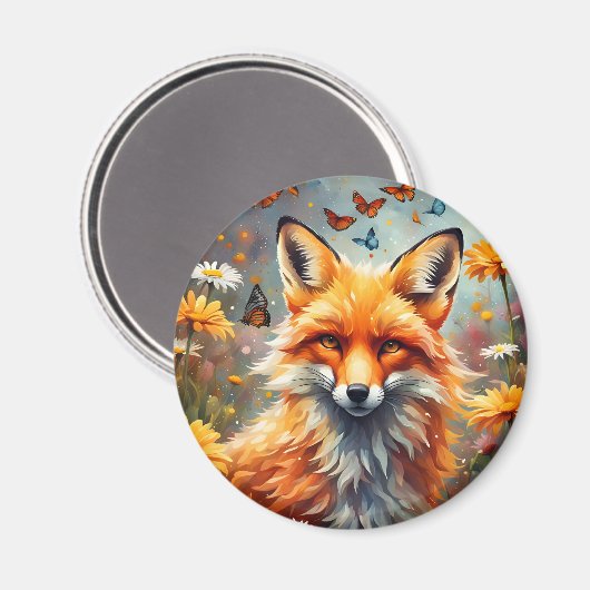 Aimant Renard dans la prairie (Recto/Verso)