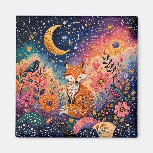 Aimant Renard dans le jardin étoilé (Devant)