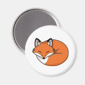 Aimant Renard de dessin animé endormi (Recto/Verso)