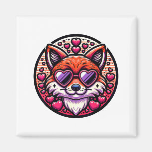 Aimant Renard de la Saint-Valentin et renards de couples
