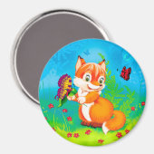 Aimant renard et papillon (Recto/Verso)