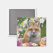 Aimant Renard Fairytale dans le champ des fleurs (Recto/Verso)