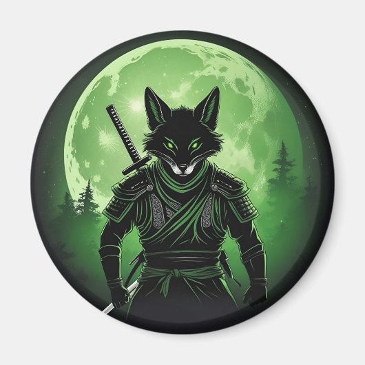 Aimant Renard noir en silhouette (Devant)