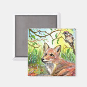 Aimant Renard Reposé Avec Bruant (Recto/Verso)