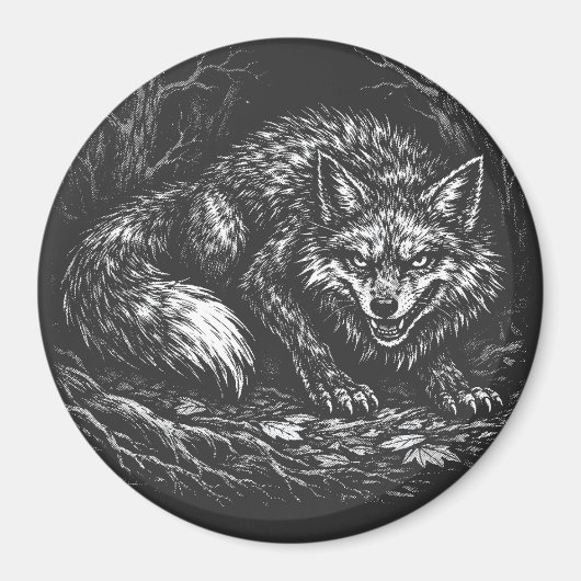 Aimant Renard rusé de la forêt — par BurnsInHell (Devant)