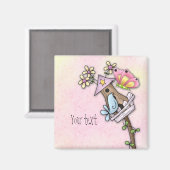 Aimant Rencontre des papillons et des oiseaux à la maison (Recto/Verso)