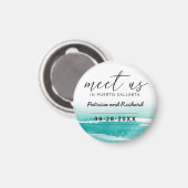 Aimant Rencontrez-Nous Dans Mariage Destination Turquoise (Recto/Verso)