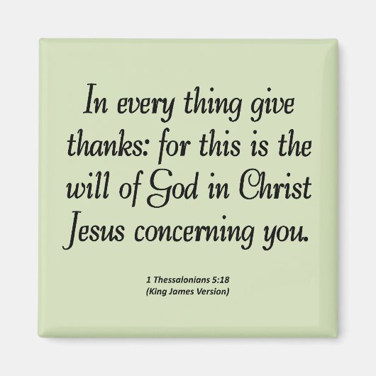 Aimant Rendez grâce en tout 1 Thessaloniciens 5:18 (Devant)