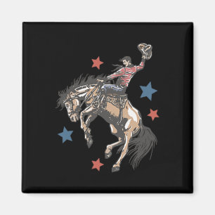 Aimant Rendre L'Amérique Western Cowboy Rétro 4 Juil