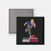 Aimant Rendre le bowling super - Drôle Trump Bowling Gif (Recto/Verso)