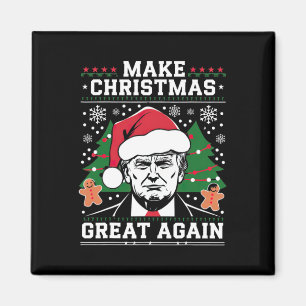 Aimant Rendre Noël super à nouveau drôle Père Noël Trump 