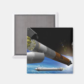 Aimant Rendu d'artiste d'une fusée de transport lourd (Recto/Verso)