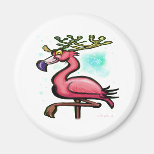 Aimant Renne de Noël de Flamant rose