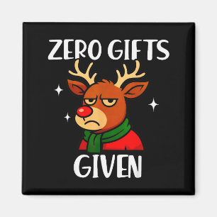 Aimant Renne mécontent drôle de Noël Mème Zéro Cadeaux Gi