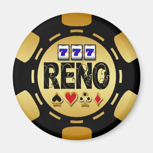 AIMANT RENO GOLD ET NOIR POKER CHIP (Devant)