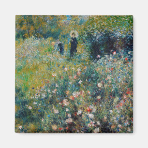Aimant Renoir - Femme avec un parasol dans un jardin