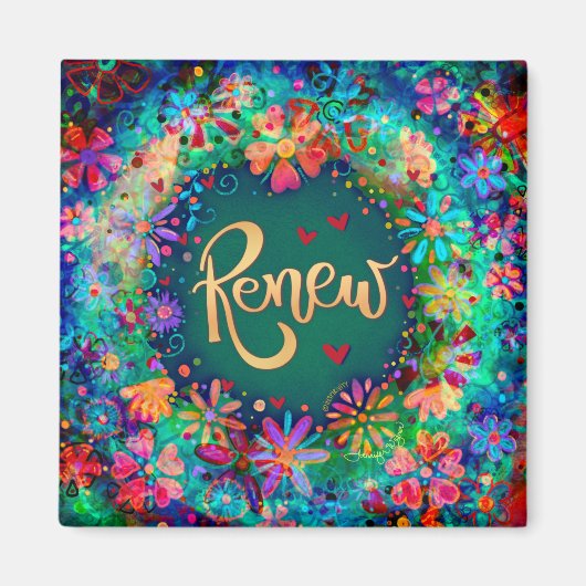 Aimant Renouveler Floral Plutôt Inspirationnel Colorful t (Devant)