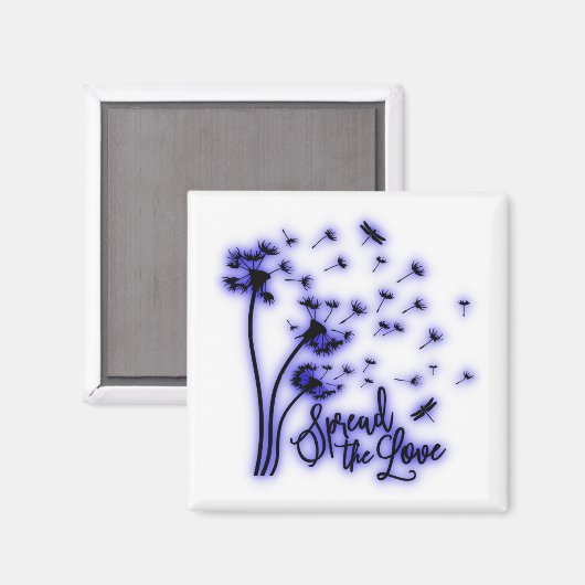 Aimant Répandre Les Dandelions Amoureux et les libellules (Recto/Verso)