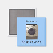 Aimant Réparation - étiquette de service de machine à lav (Recto/Verso)