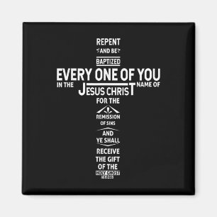 Aimant Repentez-vous et soyez baptisés au nom de Jésus-Ch