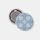 Aimant Répétition abstraite florale bleu pastel (Recto/Verso)