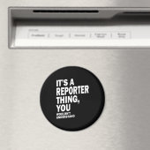 Aimant Reporter Titre du travail Teft Gift Mens Femmes (In Situ (Lave-vaisselle))