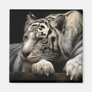 Aimant Repose du tigre blanc