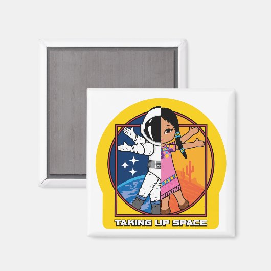 Aimant Reprendre le logo de l'espace (Recto/Verso)