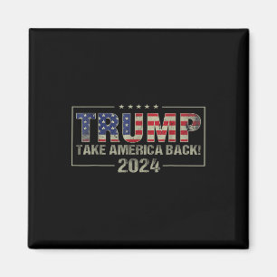 Aimant Reprenez l'Amérique Drapeau américain Trump 2024 H