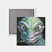 Aimant Reptilian Lizard Homme Alien Extraterrestre En cou (Recto/Verso)