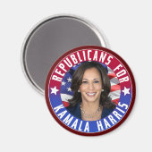 Aimant Républicains pour le président Kamala Harris Photo (Recto/Verso)