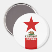 Aimant RÉPUBLIQUE DE CALIFORNIE Étoile Drapeau (Recto/Verso)
