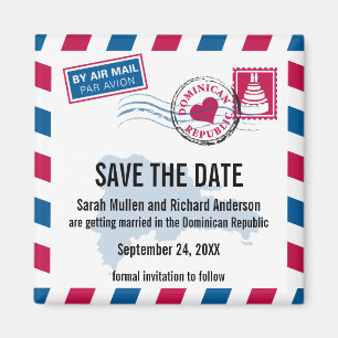 Aimant République dominicaine Air Mail Wedding Enregistre