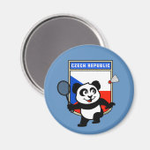 Aimant République tchèque Badminton Panda (Recto/Verso)