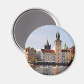 Aimant République tchèque : Prague cityscape (Recto/Verso)