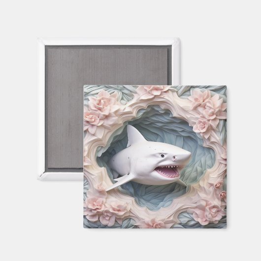 Aimant Requin blanc sous-marin 3D (Recto/Verso)