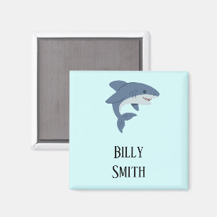 Aimant Requin bleu mignon personnalisé