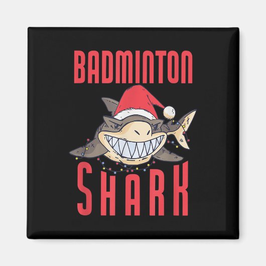 Aimant Requin de badminton Vacances de Noël - Jeu de badm (Devant)