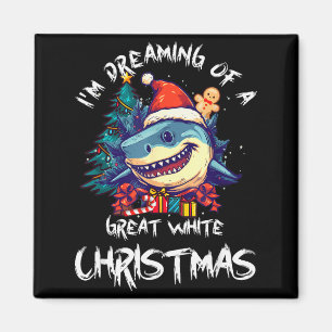 Aimant Requin de Noël Santa Chapeau Xmas Santa Mâchoires