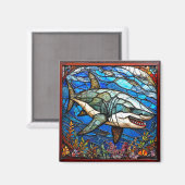 Aimant Requin en verre coloré (Recto/Verso)