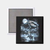 Aimant Requin hurlant à la lune Rétro 90 (Recto/Verso)